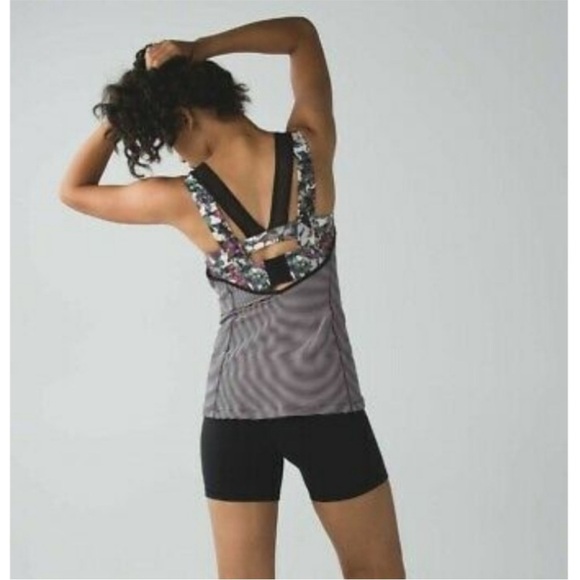 Lululemon Super Sport Tank Floral w/ Bra 4 - Picture 2 of 10